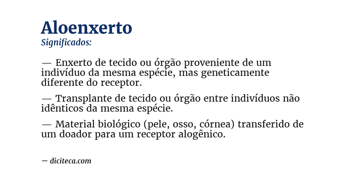 Significado de aloenxerto