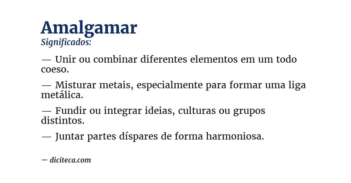 Significado de amalgamar