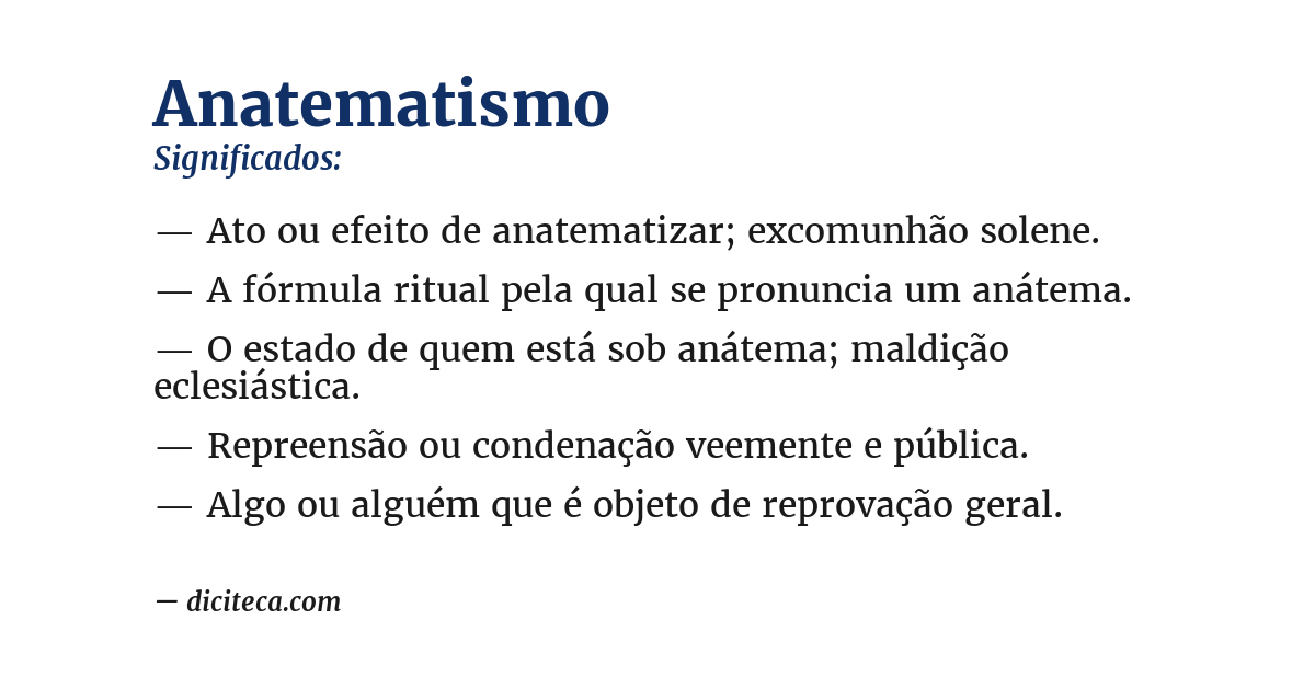 Significado de anatematismo