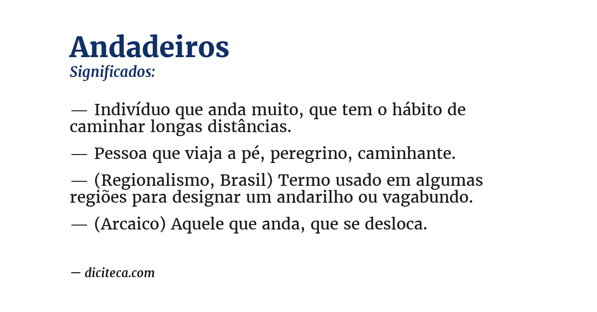 Significado de andadeiros