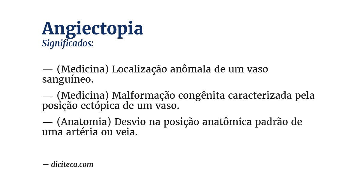 Significado de angiectopia