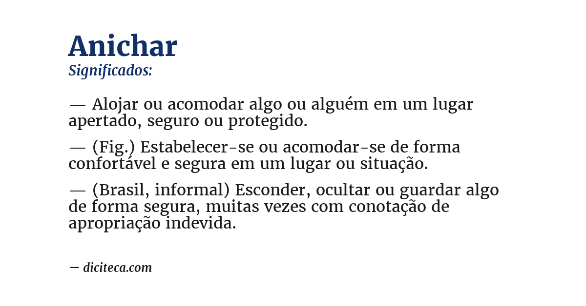 Significado de anichar