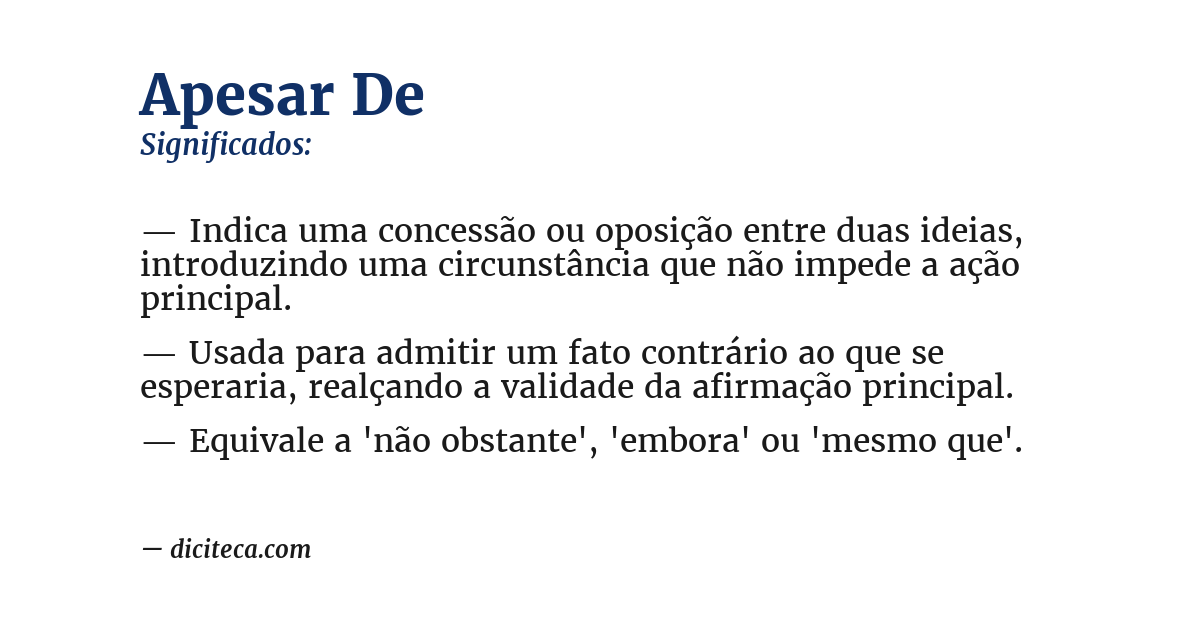 Significado de apesar de