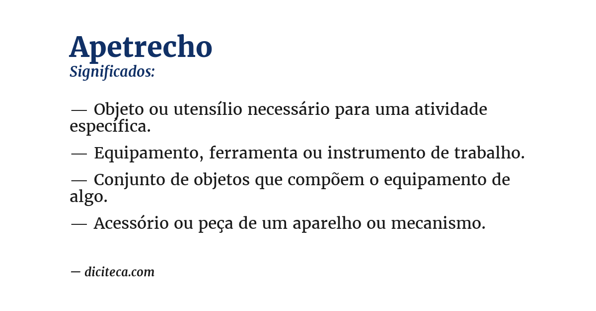 Significado de apetrecho