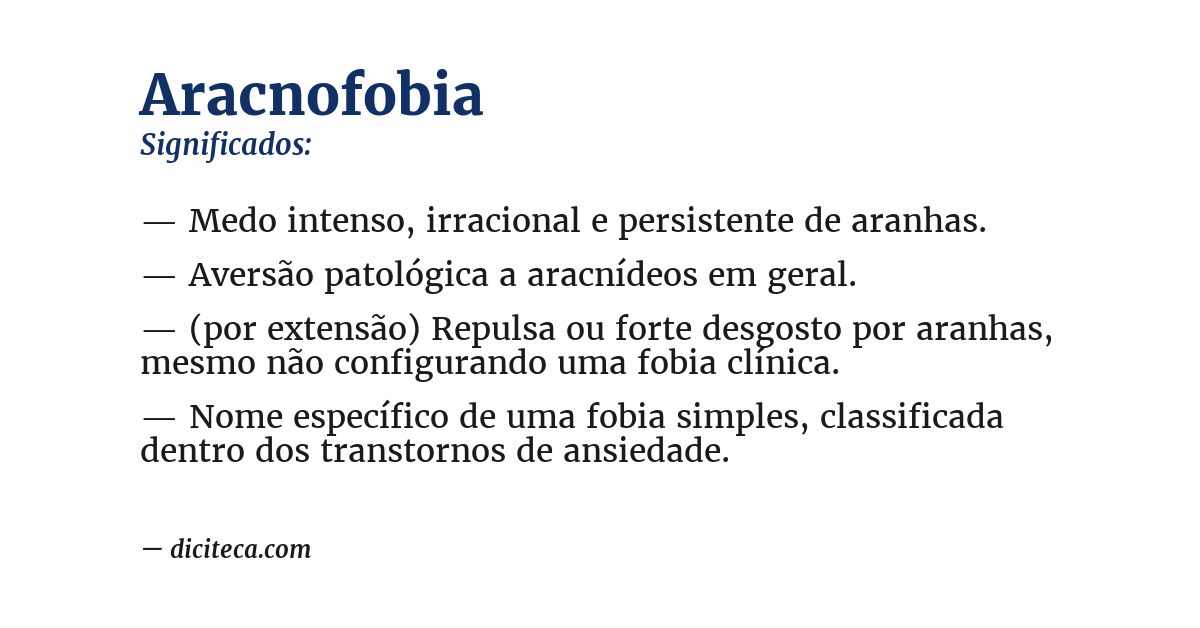Significado de aracnofobia