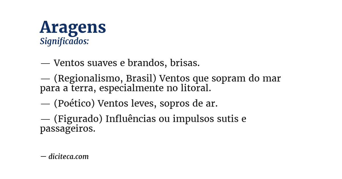 Significado de aragens