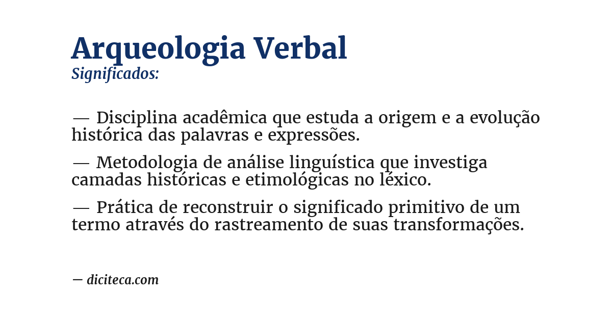 Significado de arqueologia verbal