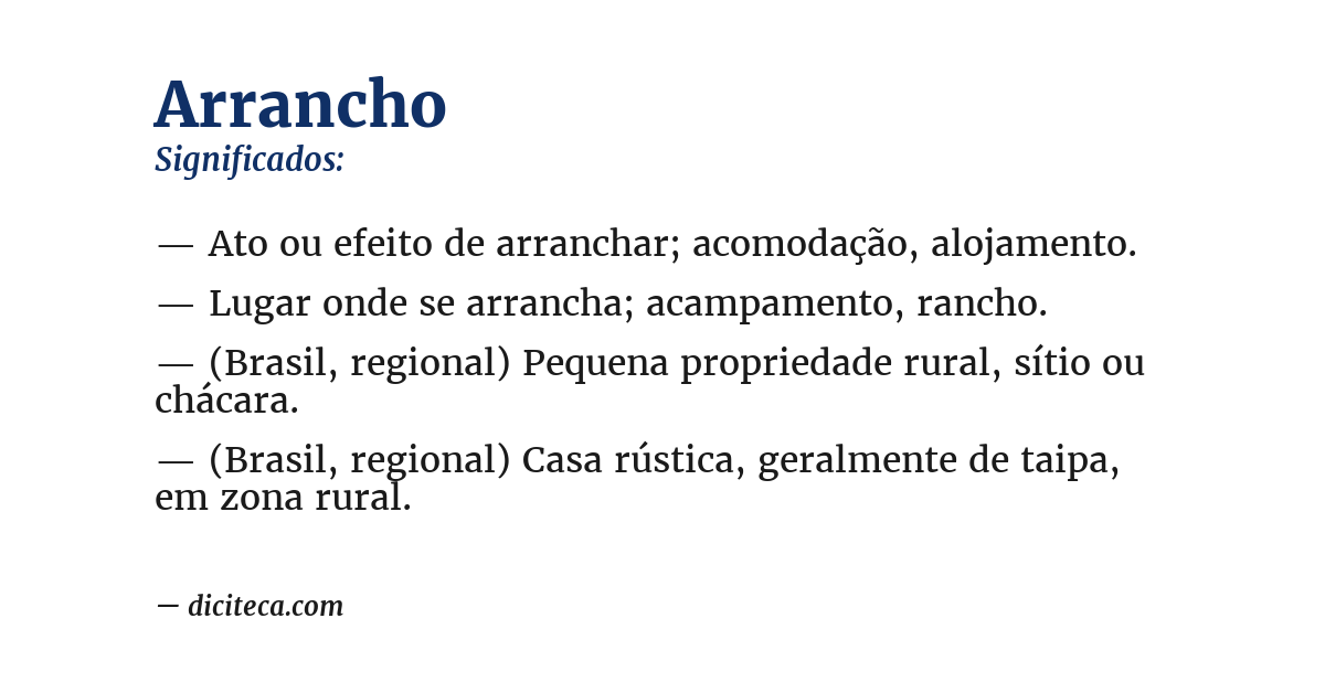 Significado de arrancho