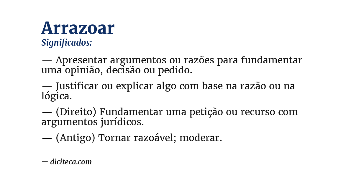 Significado de arrazoar