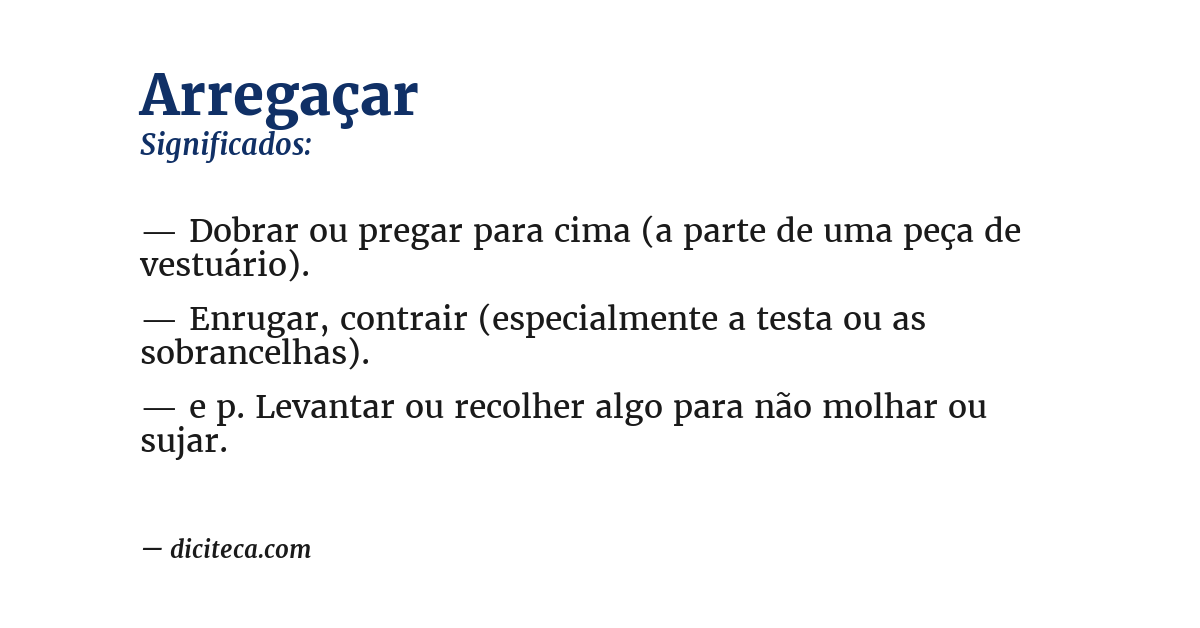 Significado de arregaçar