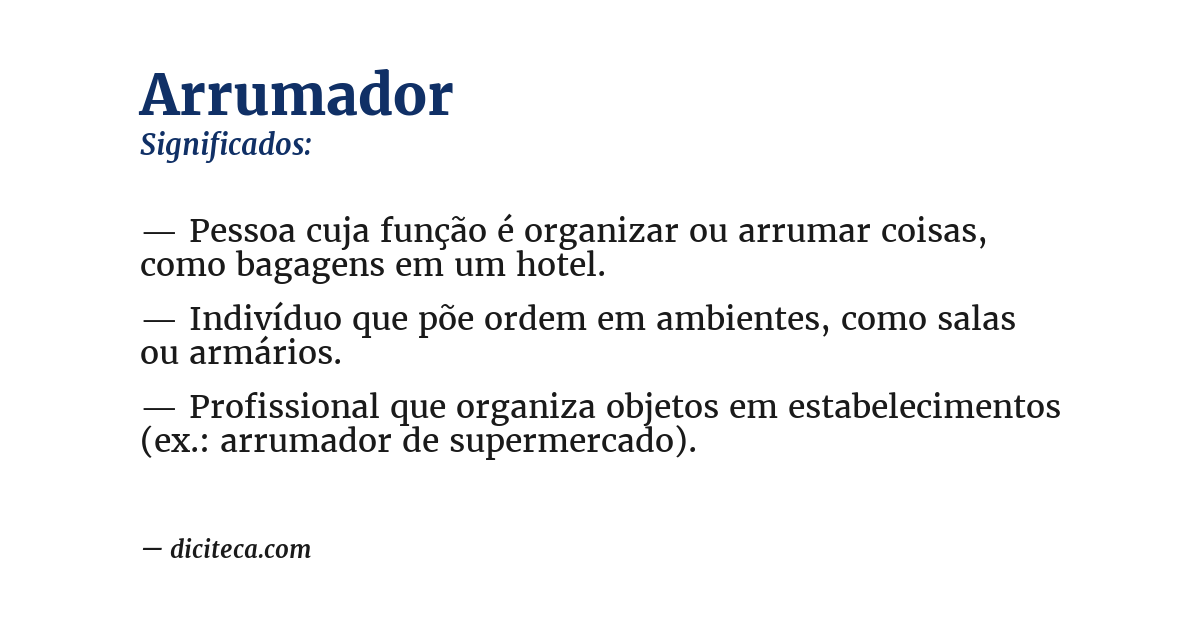 Significado de arrumador