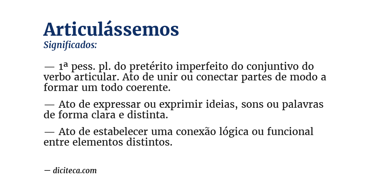 Significado de articulássemos
