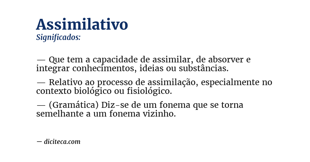 Significado de assimilativo