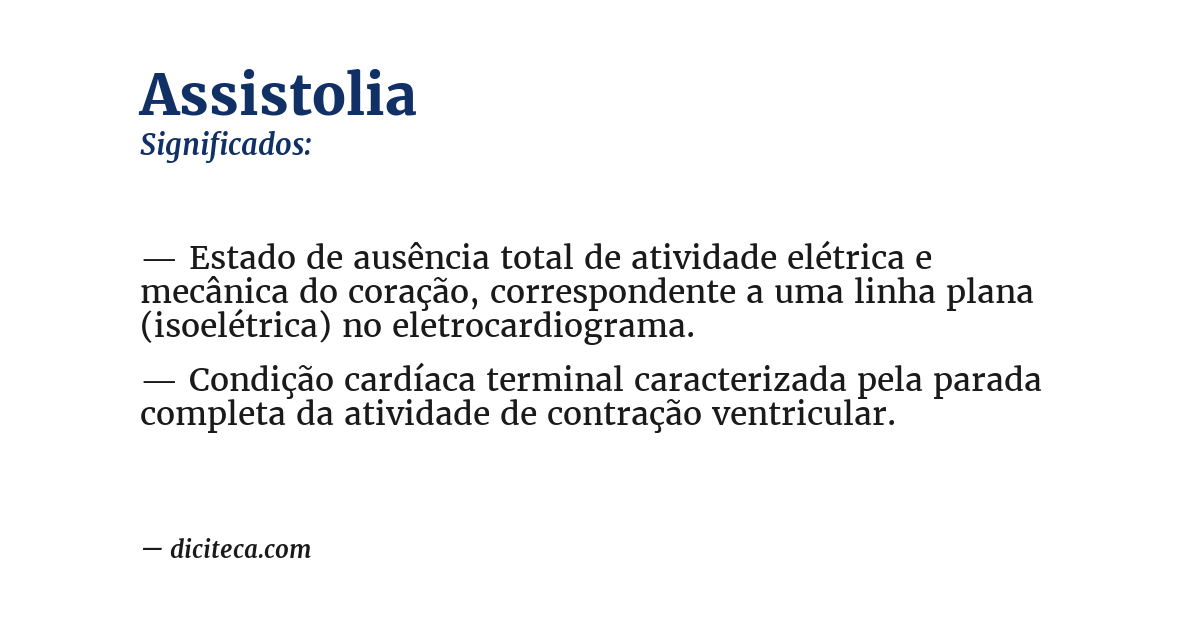 Significado de assistolia