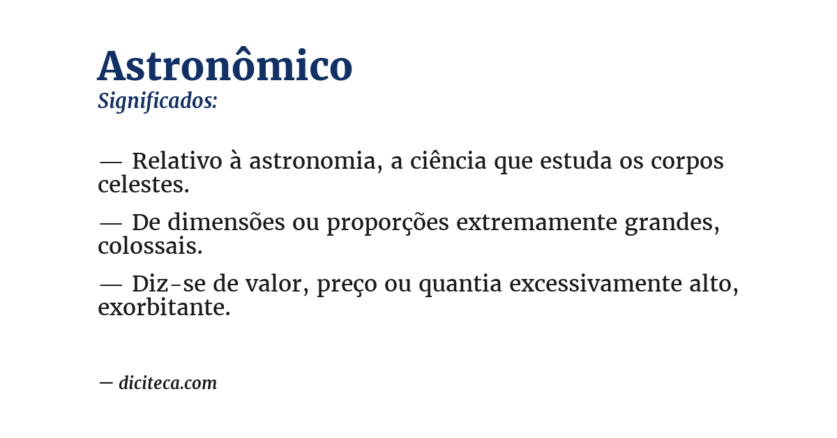 Significado de astronômico