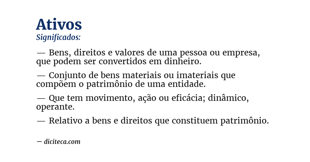 Significado de ativos