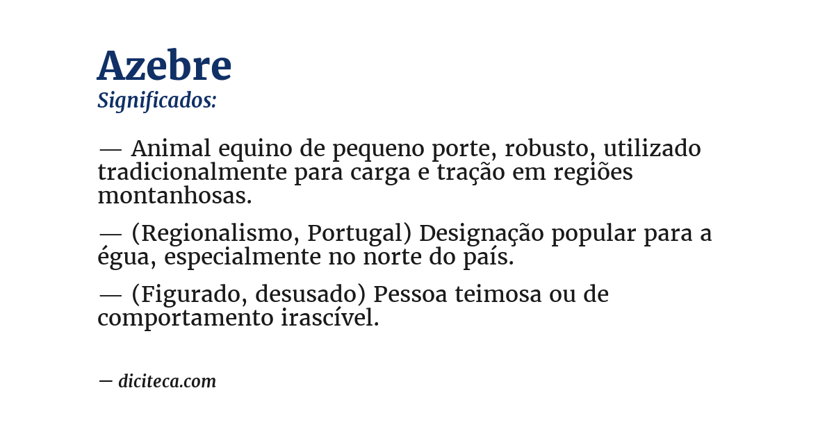 Significado de azebre