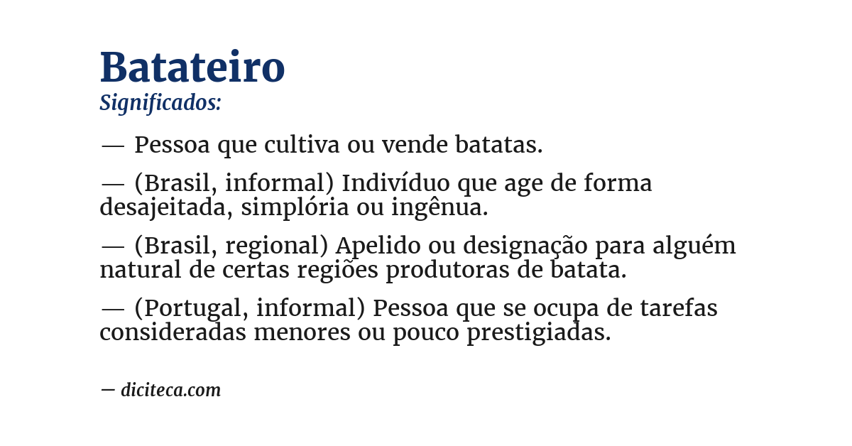 Significado de batateiro