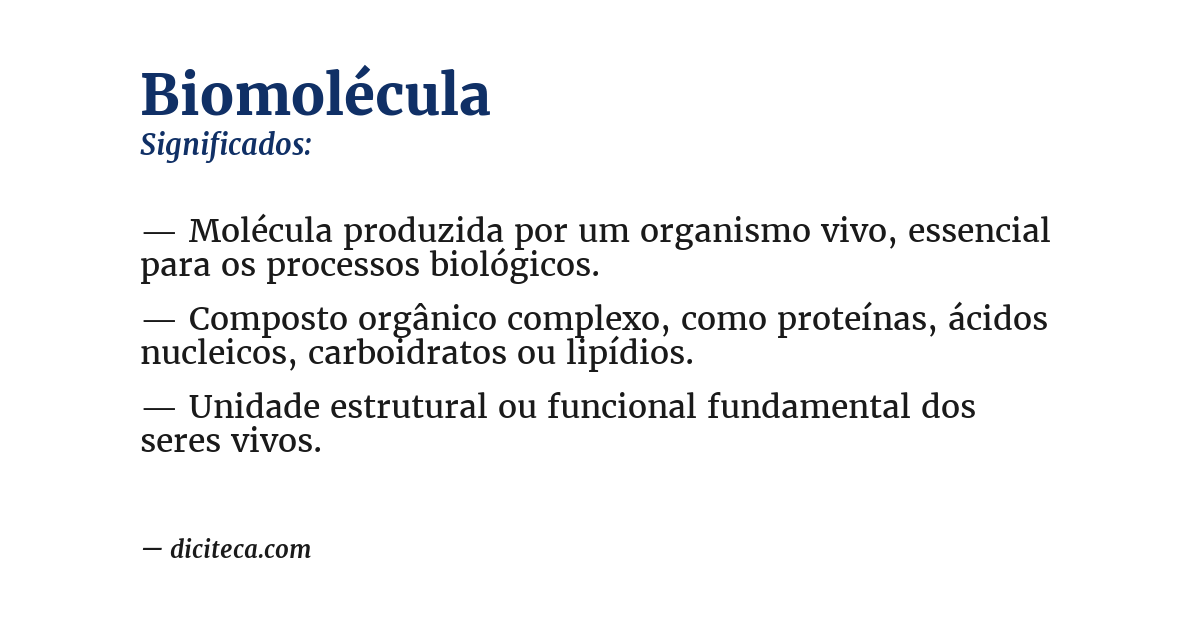 Significado de biomolécula