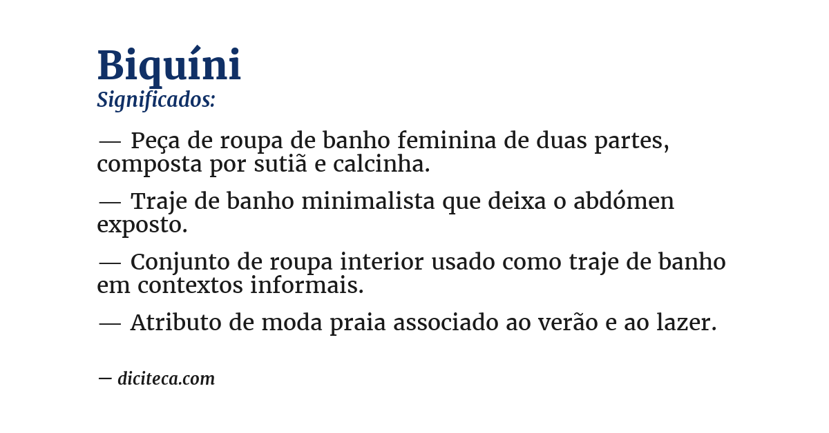 Significado de biquíni