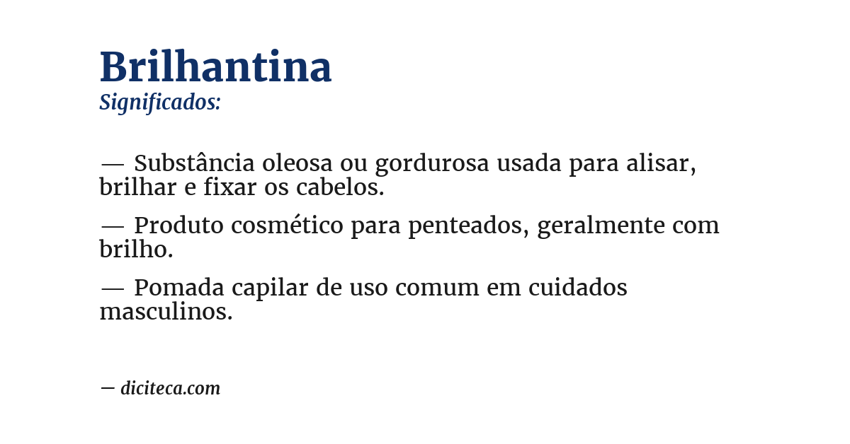 Significado de brilhantina
