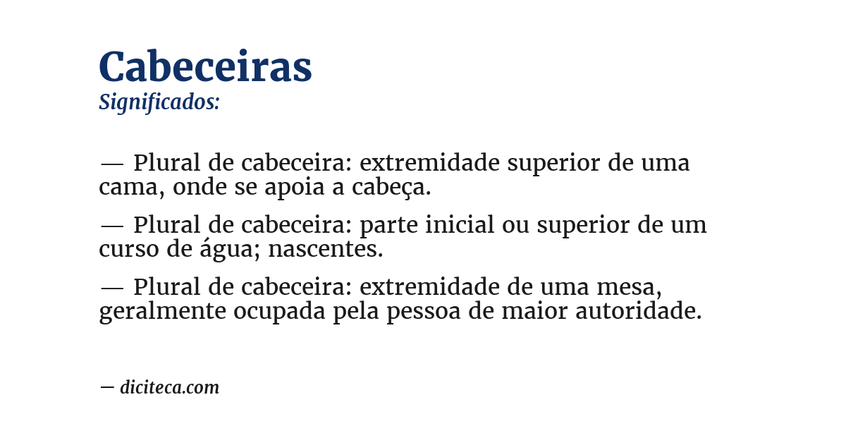 Significado de cabeceiras