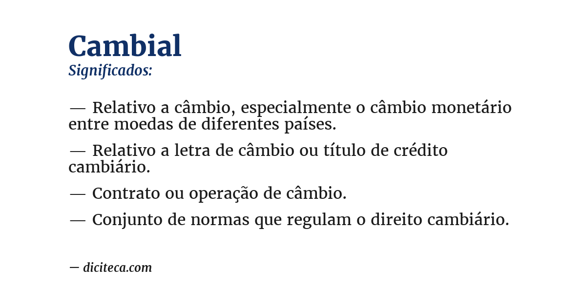 Significado de cambial