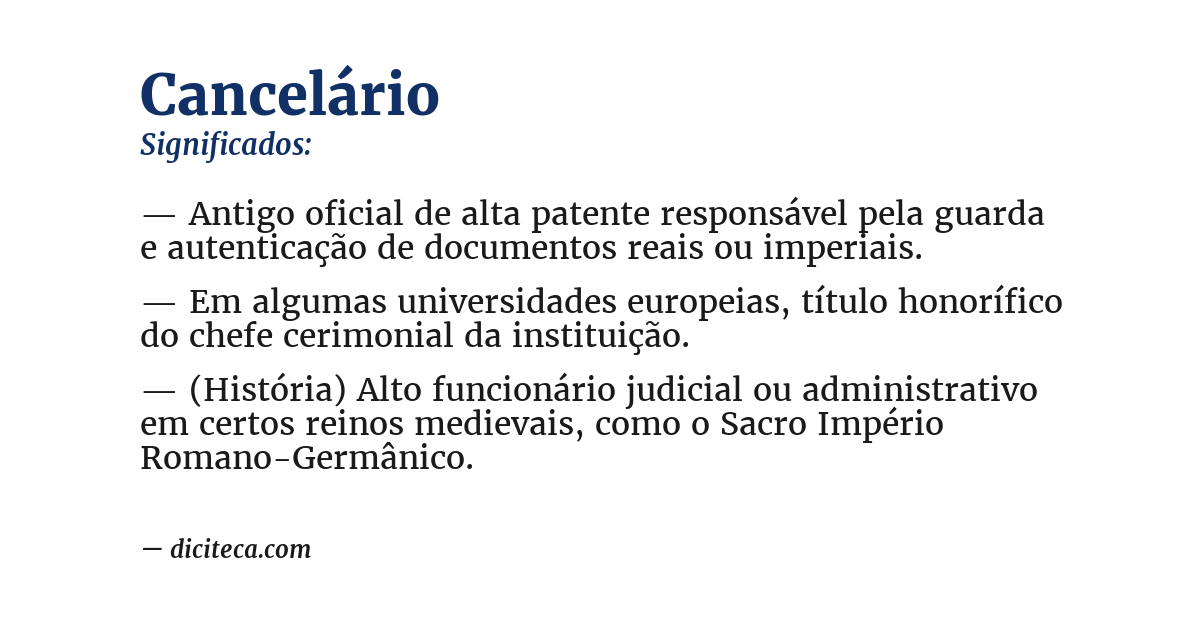 Significado de cancelário