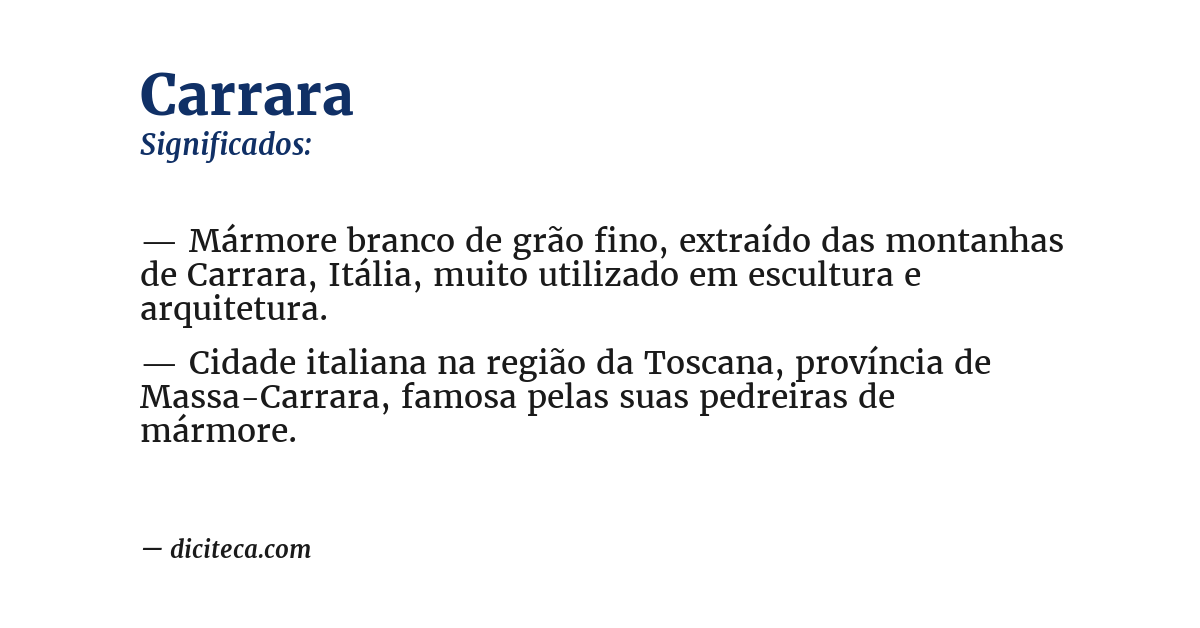 Significado de carrara