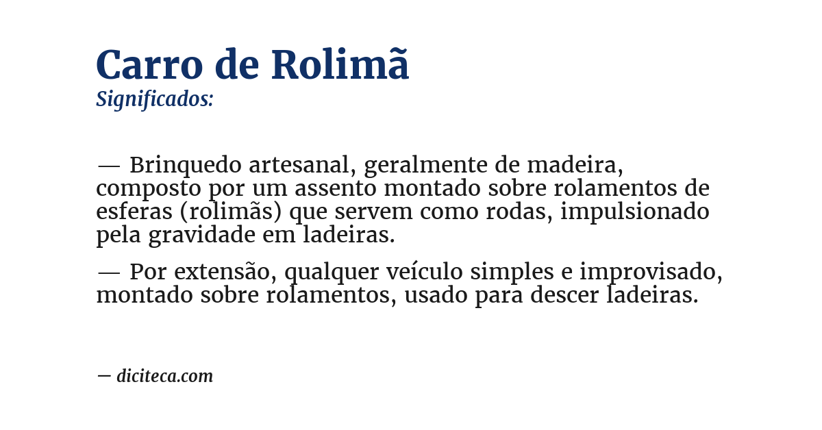 Significado de carro de rolimã