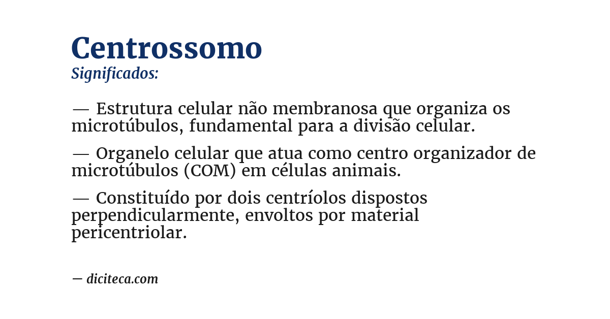 Significado de centrossomo