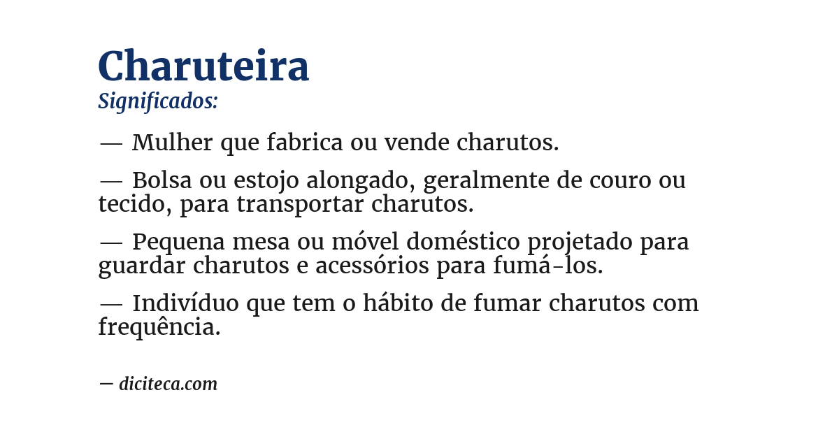 Significado de charuteira