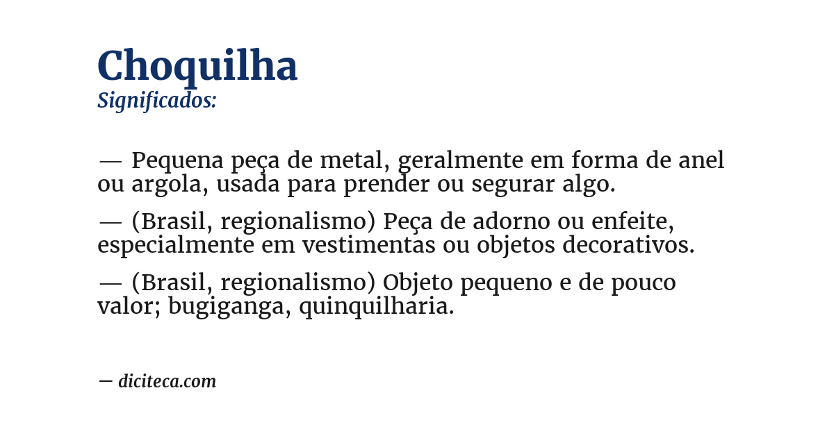Significado de choquilha