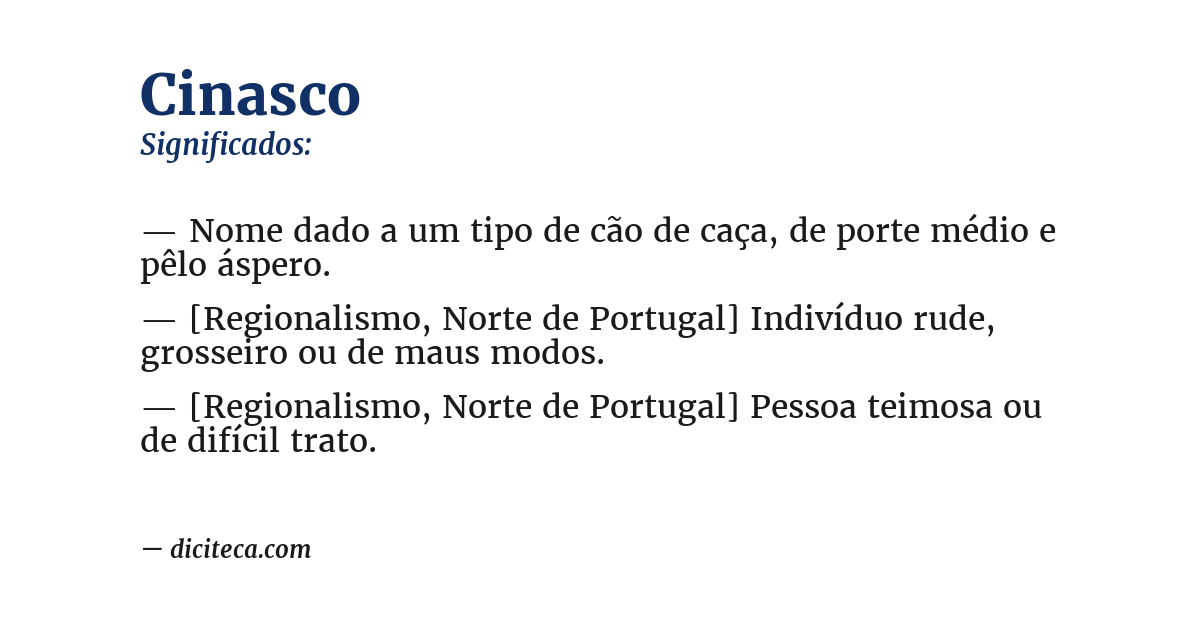 Significado de cinasco