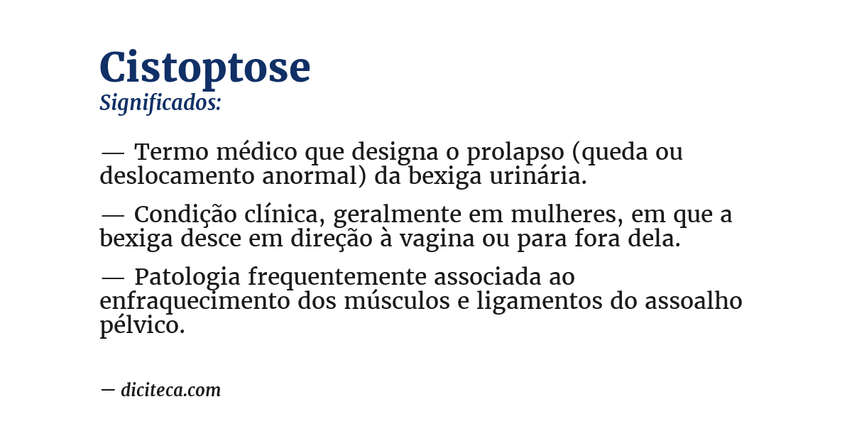 Significado de cistoptose