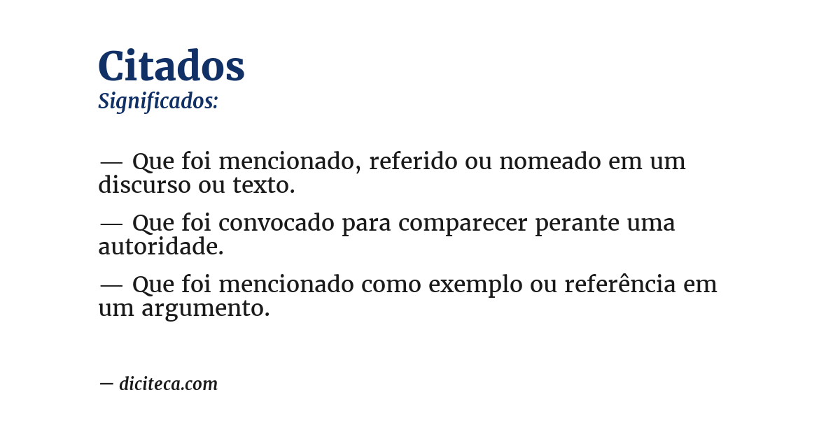 Significado de citados