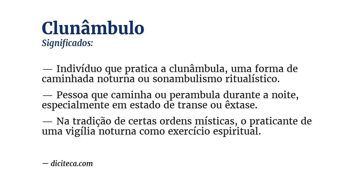Significado de clunâmbulo