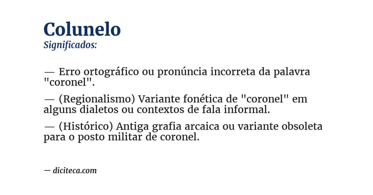 Significado de colunelo