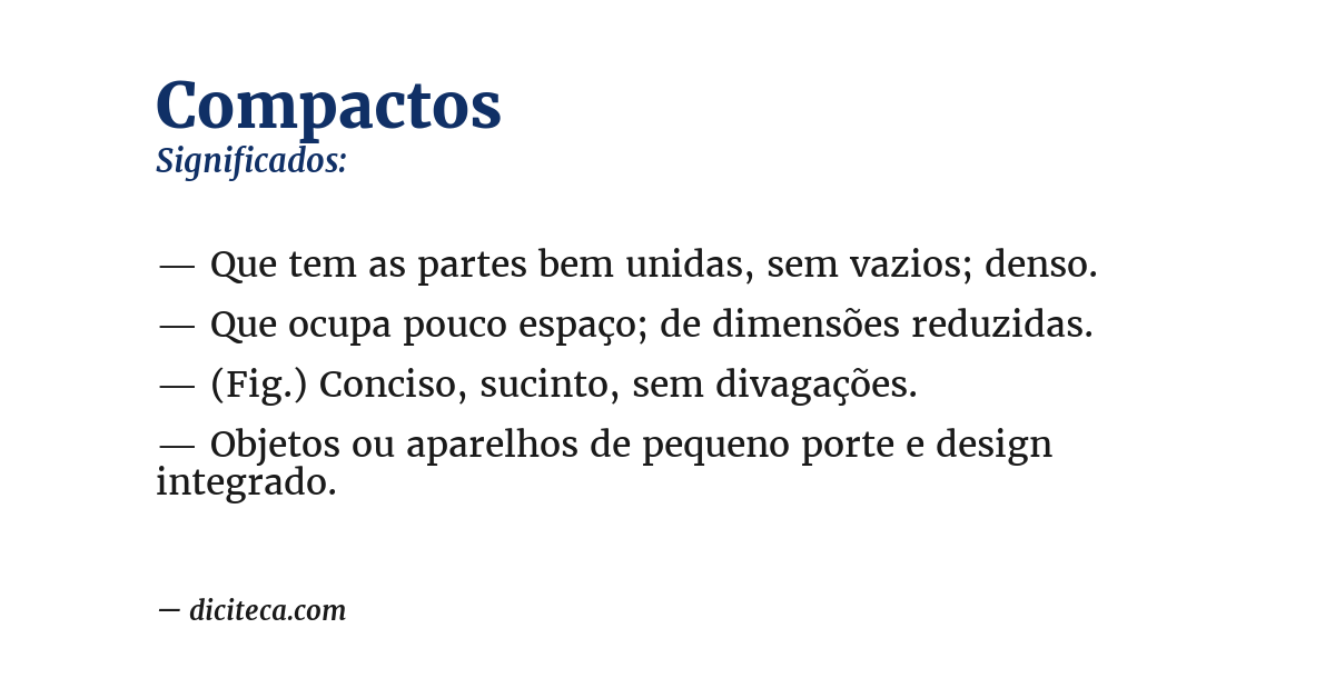 Significado de compactos
