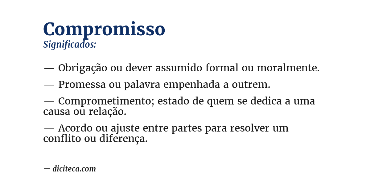 Significado de compromisso