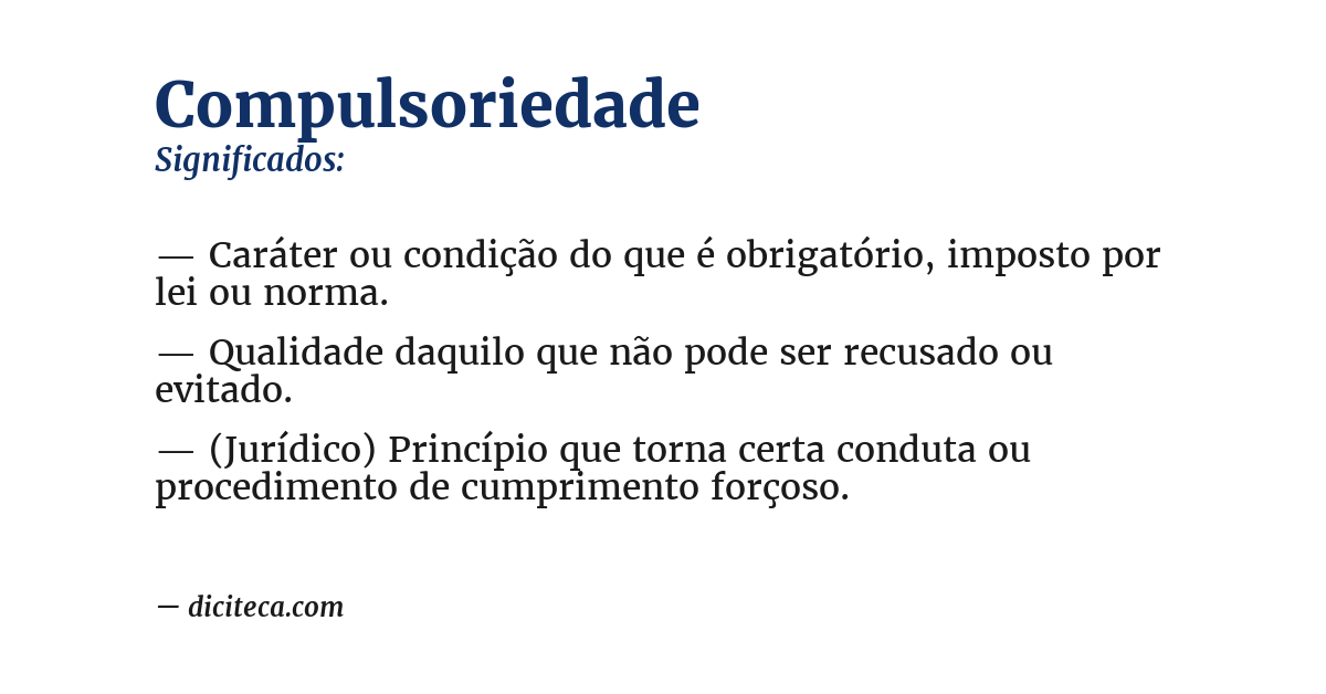 Significado de compulsoriedade