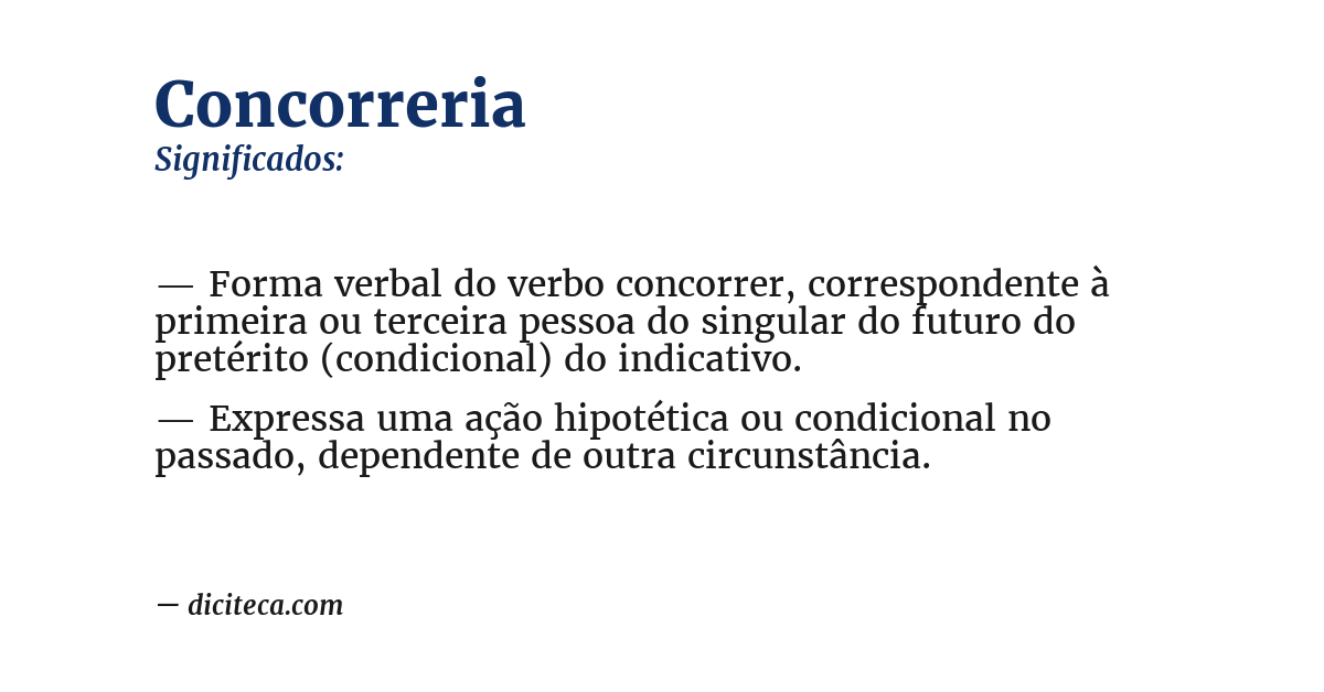 Significado de concorreria