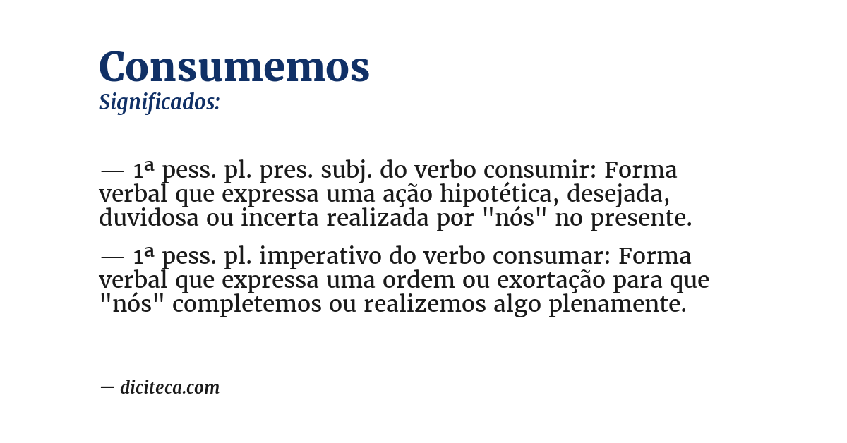 Significado de consumemos