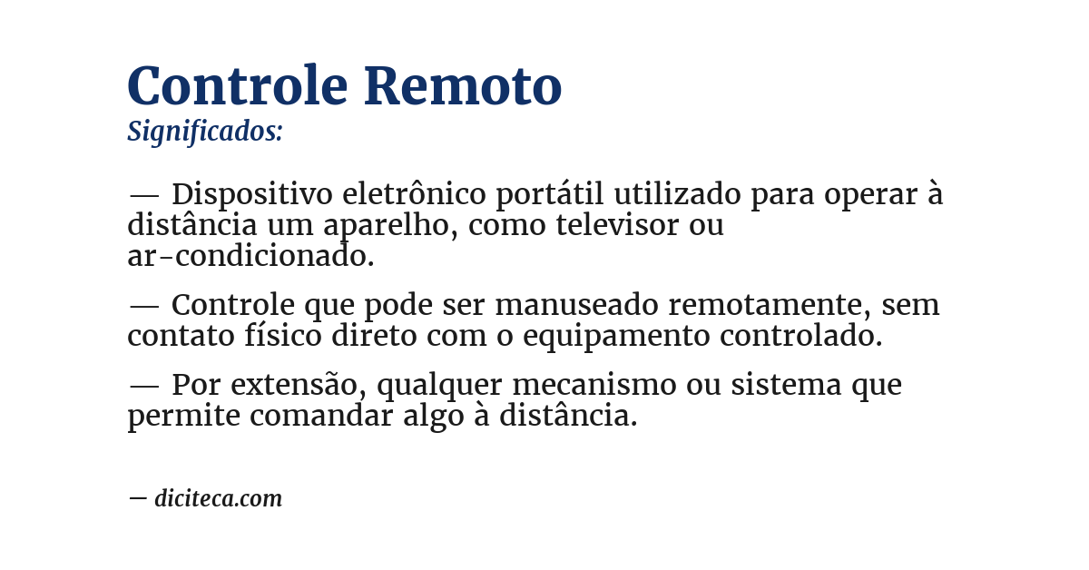Significado de controle remoto