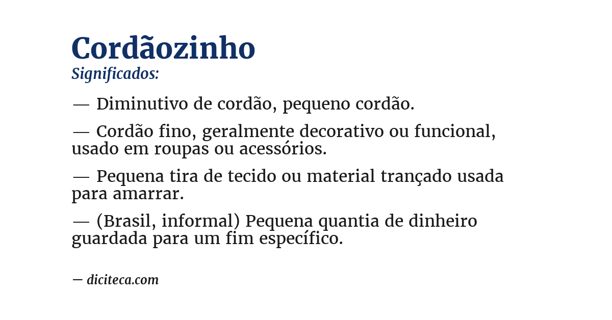 Significado de cordãozinho