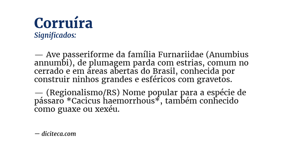 Significado de corruíra