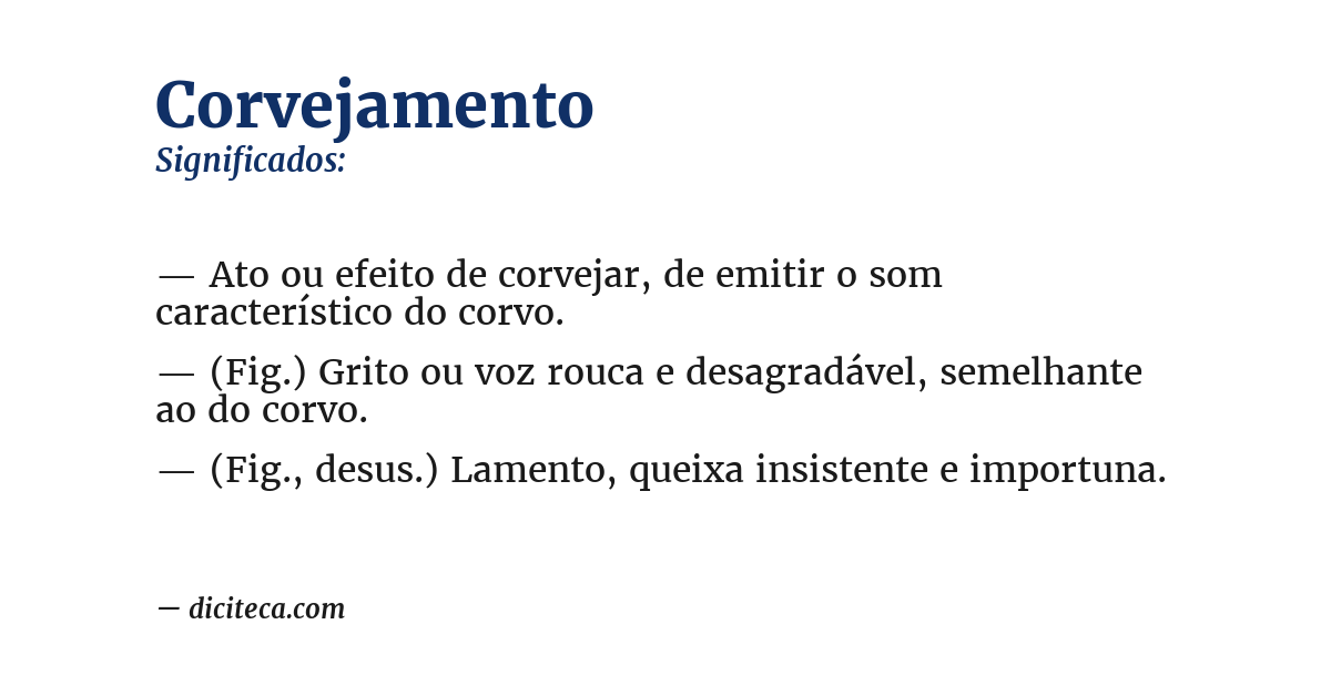 Significado de corvejamento