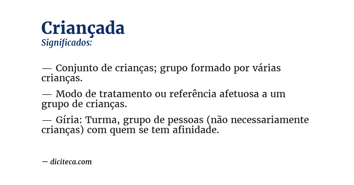 Significado de criançada