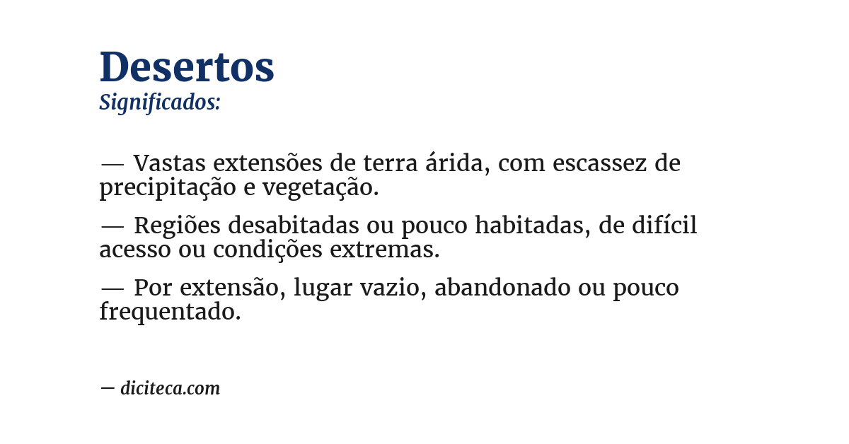 Significado de desertos