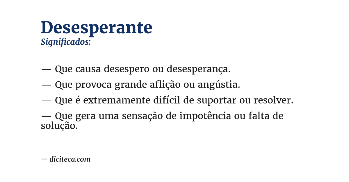Significado de desesperante